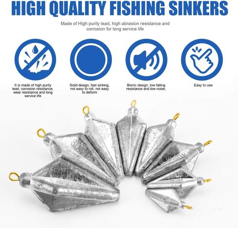 50Pcs Fishing Sinkers Weights Kit Worm Fishing Sinker Weight Bullet Lead Sinkers Fishing Set in Saudi Arabia