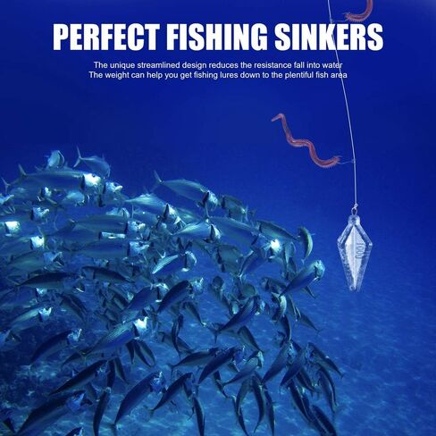 50Pcs Fishing Sinkers Weights Kit Worm Fishing Sinker Weight Bullet Lead Sinkers Fishing Set in Saudi Arabia