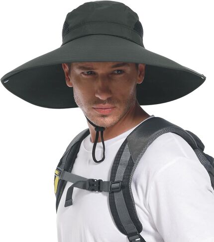 for Men & Women Ultra Wide Brim hat UPF50+ Waterproof Sun hat Suitable for Fishing Hiking Camping & etc in Saudi Arabia