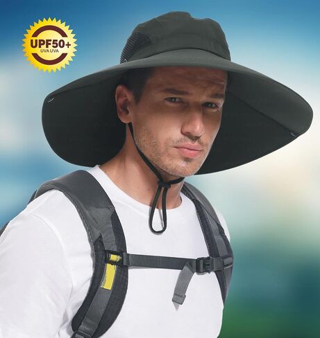 for Men & Women Ultra Wide Brim hat UPF50+ Waterproof Sun hat Suitable for Fishing Hiking Camping & etc in Saudi Arabia