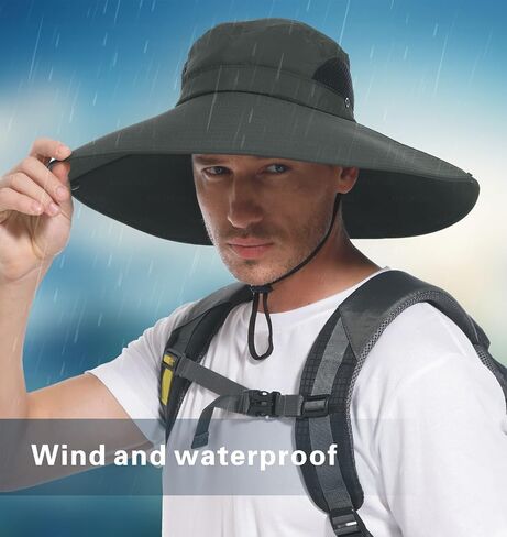 for Men & Women Ultra Wide Brim hat UPF50+ Waterproof Sun hat Suitable for Fishing Hiking Camping & etc in Saudi Arabia