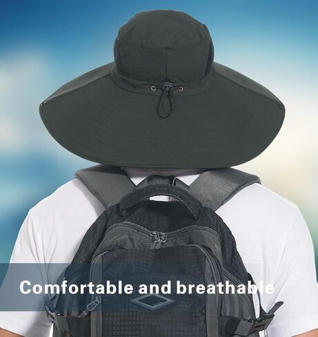 for Men & Women Ultra Wide Brim hat UPF50+ Waterproof Sun hat Suitable for Fishing Hiking Camping & etc in Saudi Arabia