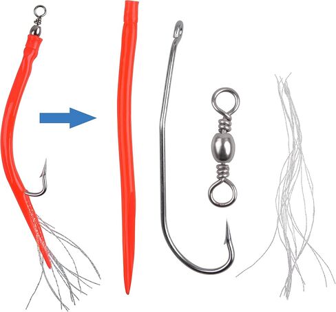 Striped Bass Trolling Tube Lures,Fishing Trolling Tube Teaser Rig with Stainless Steel Hooks Barrel Swivels for Striper Saltwater Game Fish in Saudi Arabia