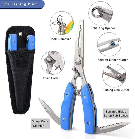Unpainted Fishing Lures DIY Minnow Kit - 280/363pcs Blank Hard Crankbait Set Pliers Scissors,Treble Hooks,Split Rings,Stickers,3D Eyes for Making Lures DIY Fishing Tackle Kit in Saudi Arabia