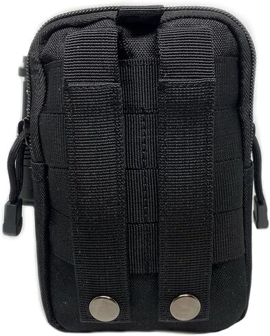 حقيبة تكتيكية تكتيكية بحزام خصر عسكري، حقيبة خصر متعددة الاغراض محفظة محفظة حافظة هاتف مع سحاب متوافقة مع معظم موديلات الموبايلات - اسود in Kuwait