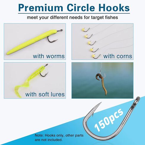 Fishing Hooks Saltwater Live Bait Hook Circle Hooks Stainless Steel Fishing Hooks 2X Strong Assist Hooks Sharpened Hooks for Ocean Saltwater Freshwater Fishing in Saudi Arabia