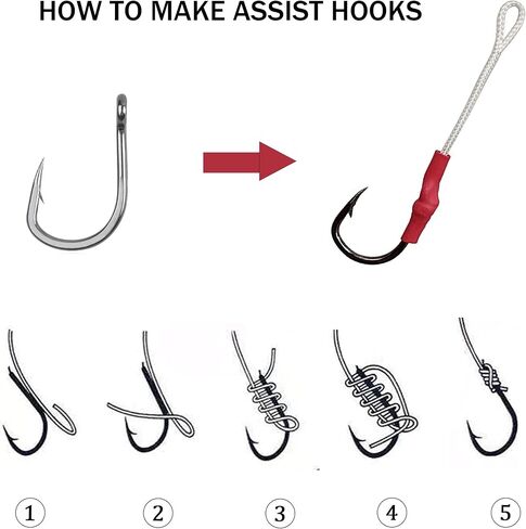 Fishing Hooks Saltwater Live Bait Hook Circle Hooks Stainless Steel Fishing Hooks 2X Strong Assist Hooks Sharpened Hooks for Ocean Saltwater Freshwater Fishing in Saudi Arabia