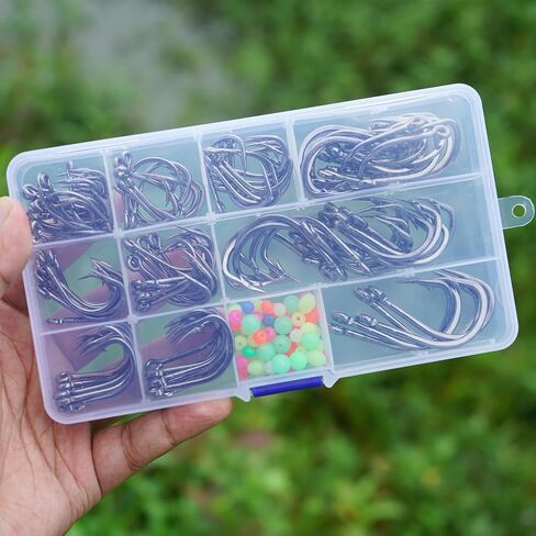 Fishing Hooks Saltwater Live Bait Hook Circle Hooks Stainless Steel Fishing Hooks 2X Strong Assist Hooks Sharpened Hooks for Ocean Saltwater Freshwater Fishing in Saudi Arabia