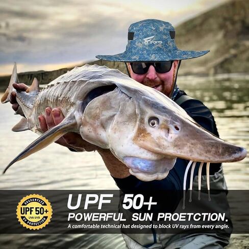 قبعة بوني لصيد السمك 8 مراوح، قبعة دلو بحافة واسعة مقاومة للماء لصيد الأسماك والمشي لمسافات طويلة في الحديقة المموهة in Kuwait