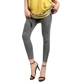 Beulah Women's Ankle Zip Moto Pant (Medium, Dark Grey) in Saudi Arabia