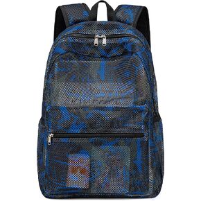 Bluboon Mesh Backpack for Girls Kids Semi-Transparent School Bookbag See Through Beach Bag Daypack