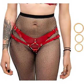 hxfivver حزام على السراويل، حزام حزام قابل للتعديل على حزام تسخير حمالة سراويل داخلية للنساء للجنسين ملخصات دور اللعب الأحمر in Kuwait