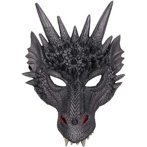 Alodidae 3D Dragon Mask Halloween Party Costume Cosplay for Adults Men, Scary Animal Half Face Masks in Saudi Arabia