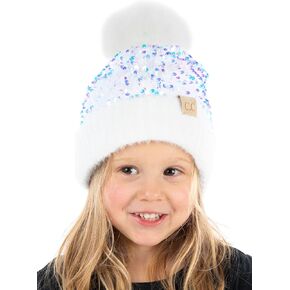 Funky Junque Kids Beanie Baby Toddler Cable Knit Children’s Pom Winter Hat in Kuwait