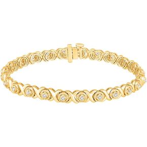 سوار تنس من ARAIYA FINE JEWELRY من الذهب أو الفضة عيار 10 قيراط من الماس (1/2 قيراط، لون E-F، وضوح VS1)، 7 بوصة in Kuwait