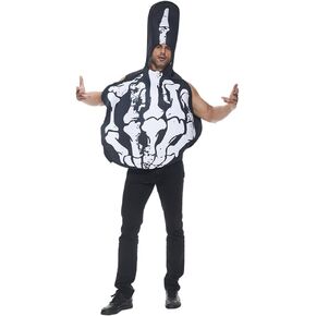 AERO ARMOR الكبار الهيكل العظمي أصابع زي هالوين مخيف العظام البيضاء فنجر تأثيري الزي مضحك للجنسين الجمجمة طباعة حجم واحد يناسب الجميع in Kuwait