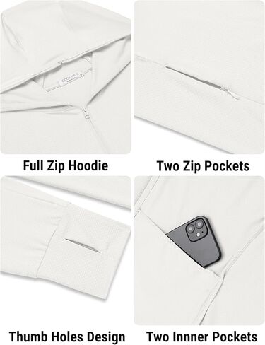 COOFANDY Men Full Zip UPF 50 Sun Protection Hoodie Jacket Long Sleeve Lightweight Breathable UV Shirts with Pockets in Kuwait