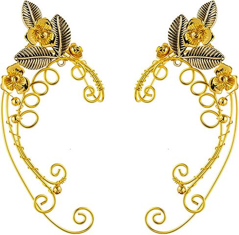 فريش مي اقراط اذن قزم، اقراط كريستال ملفوفة بسلك معدني غير مثقوب، مجوهرات اقراط عتيقة للنساء in Kuwait