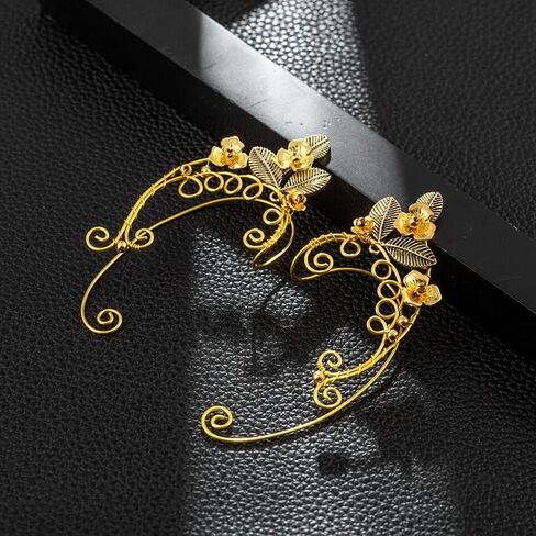 فريش مي اقراط اذن قزم، اقراط كريستال ملفوفة بسلك معدني غير مثقوب، مجوهرات اقراط عتيقة للنساء in Kuwait