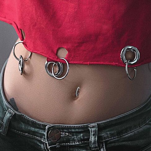 Jstyle 14G Belly Button Ring 316L Surgical Steel Belly Rings Hoop for Women Clear CZ Opal Clicker Hoop Belly Button Rings Gold Silver Small Navel Belly Body Piercing Jewelry 8mm 10mm 12mm in Saudi Arabia