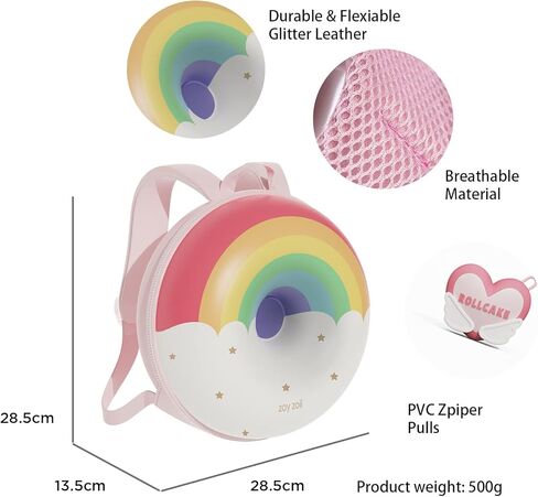 حقيبة ظهر Zoy zoii للأطفال، حقيبة ظهر لطيفة للأطفال الصغار هدية للفتيات الصغيرات، حقيبة سفر صغيرة للأطفال في مرحلة ما قبل المدرسة ورياض الأطفال - قوس قزح in Kuwait