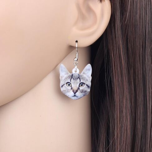 Bonsny Acrylic Drop Dangle Sweet Cat Earrings Jewelry For Women Girls Kids Gift Charms accessories in Kuwait