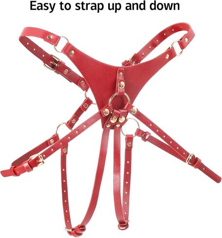 hxfivver حزام على السراويل، حزام حزام قابل للتعديل على حزام تسخير حمالة سراويل داخلية للنساء للجنسين ملخصات دور اللعب الأحمر in Kuwait