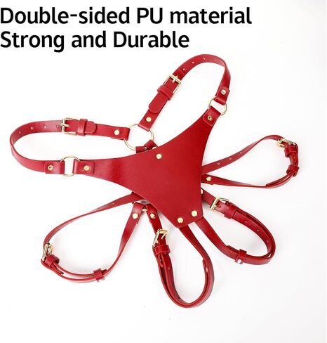 hxfivver حزام على السراويل، حزام حزام قابل للتعديل على حزام تسخير حمالة سراويل داخلية للنساء للجنسين ملخصات دور اللعب الأحمر in Kuwait