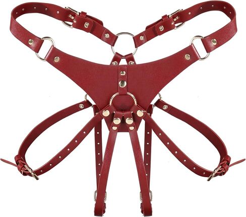 hxfivver حزام على السراويل، حزام حزام قابل للتعديل على حزام تسخير حمالة سراويل داخلية للنساء للجنسين ملخصات دور اللعب الأحمر in Kuwait