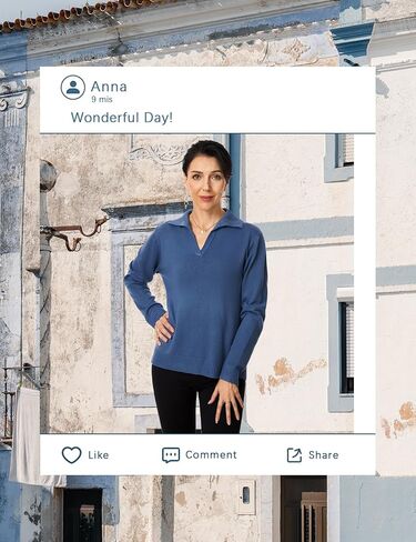 Tapata Womens Sweaters Collared Polo Shirts V Neck Casual Winter Pullover Sweater Long Sleeve Tops Lapel Solid Color in Kuwait