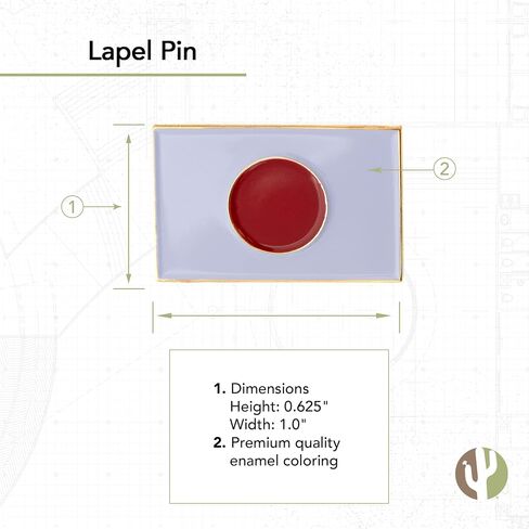 Japan Flag Lapel Pin Country Enamel Made of Metal Souvenir Hat Men Women Patriotic Japanese (Rectangle Pin) in Saudi Arabia