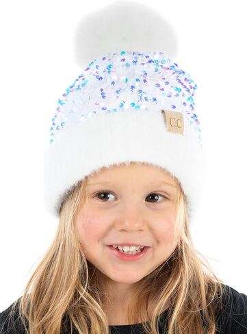 Funky Junque Kids Beanie Baby Toddler Cable Knit Children’s Pom Winter Hat in Kuwait