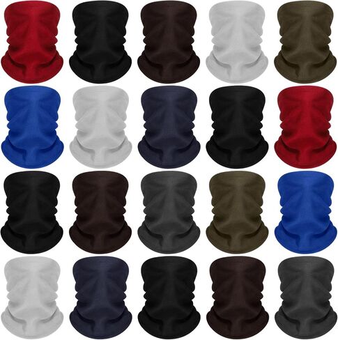 Winter Neck Warmers Fleece Neck Gaiter Face Mask Set Windproof Balaclava Scarf for Homeless Skiing Cycling Running, 8 Colors in Saudi Arabia