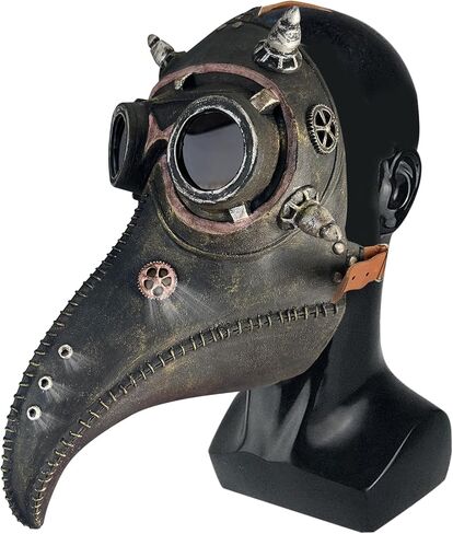 قناع الهالوين من IKIJM: قناع طبيب الطاعون - منقار الأنف الطويل التأثيري Steampunk للهالوين زي الدعائم لحفلات المهرجانات للبالغين قناع تنكر in Kuwait