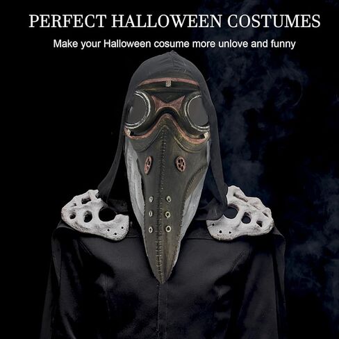 قناع الهالوين من IKIJM: قناع طبيب الطاعون - منقار الأنف الطويل التأثيري Steampunk للهالوين زي الدعائم لحفلات المهرجانات للبالغين قناع تنكر in Kuwait