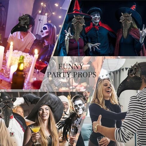 قناع الهالوين من IKIJM: قناع طبيب الطاعون - منقار الأنف الطويل التأثيري Steampunk للهالوين زي الدعائم لحفلات المهرجانات للبالغين قناع تنكر in Kuwait