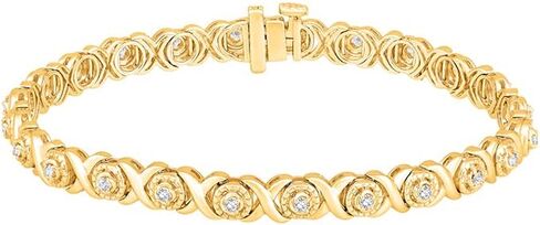 ARAIYA FINE JEWELRY 10K Gold or Silver Lab Grown Diamond Tennis Bracelet (1/2 cttw, E-F Color, VS1 Clarity), 7" in Kuwait