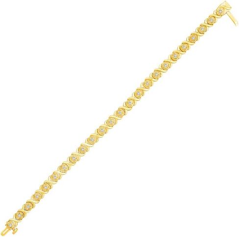 ARAIYA FINE JEWELRY 10K Gold or Silver Lab Grown Diamond Tennis Bracelet (1/2 cttw, E-F Color, VS1 Clarity), 7" in Kuwait