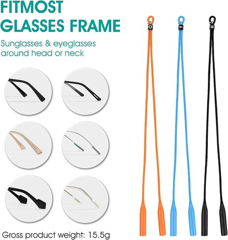 Yolev Adjustable Silicone Glasses Strap Elastic Sports Sunglasses Reading Glasses String Strap in Saudi Arabia