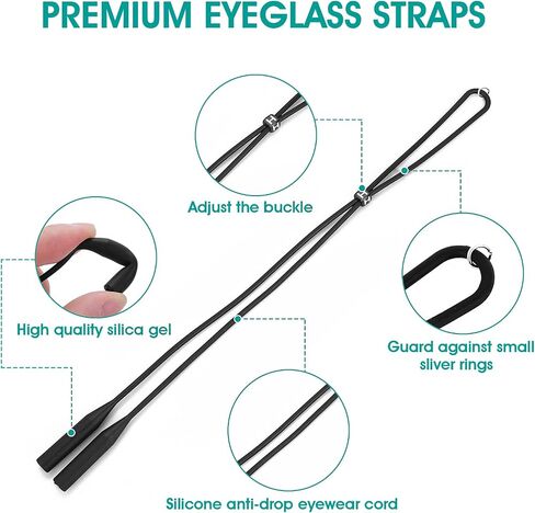 Yolev Adjustable Silicone Glasses Strap Elastic Sports Sunglasses Reading Glasses String Strap in Saudi Arabia