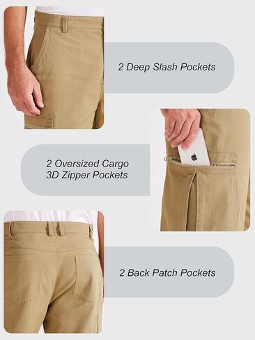 Libin Men's Loose-Fit Cargo Pants Retro Twill Casual Pants Wide Leg Cotton Jeans Work Pants with Pockets in Saudi Arabia