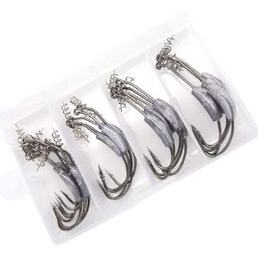 SENYUBBY Fishing Hook Wide Gap Offset Worm Hooks Jig Fishing Hooks Set Fishhook Bass Fsihing Tackle