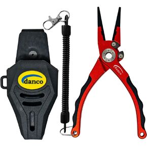 danco Prodigy 7.5-inch Fishing Pliers with Replaceable Line Cutters, Aircraft Grade Aluminum Fishing Gear, Saltwater Resistant Fishing Tools, Rubber Grip Inserts