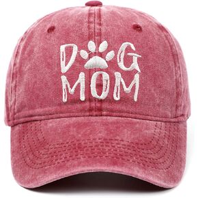 قبعة HeyBox للسيدات Dog Mom مطرزة، قبعة بيسبول من الدينيم قابلة للتعديل in Kuwait