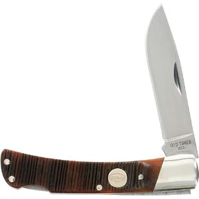 Old Timer Generational USA Series Traditional Fixed and Folding Knives with 1095 HC Stainless Steel Blades, Sawcut Bone Handles, and Made in USA for Hunting, Skinning, EDC, Field Dressing, and Outdoor in Kuwait