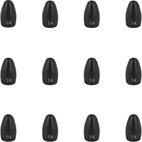 Fishfun Tungsten Flipping Fishing Weights, Sizes Engraved Worm Sinkers for Bass Fishing, Multiple Pack Options, 1/8 oz, 3/16 oz, 1/4 oz, 3/8 oz, 1/2 oz in Saudi Arabia