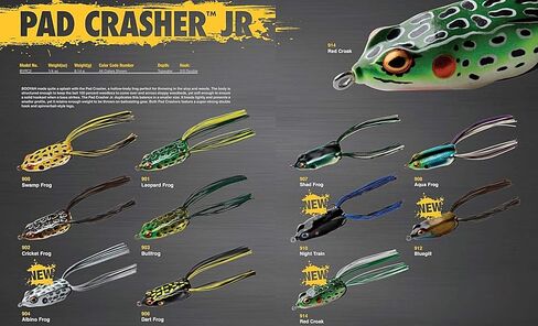 Booyah Pad Crasher Jr Topwater Bass Fishing Hollow Body Frog Lure with Weedless Hooks in Saudi Arabia