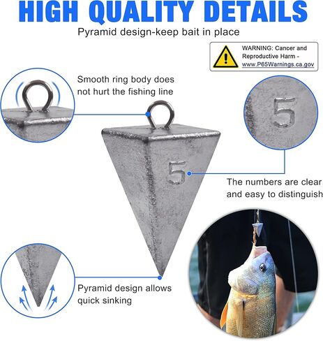 Pyramid Sinkers Fishing Weights Sinkers Saltwater Surf Fishing Weights Pyramid Weights Ocean Saltwater Fishing Gear Tackle 1oz 2oz 3oz 4oz 5oz 6oz 8oz in Saudi Arabia