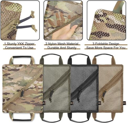 مجموعة أكياس شبكية للتخزين التكتيكي من PETAC GEAR، وإدراج جيوب إدارية للأدوات المعيارية، وحقيبة EDC لتنظيم السفر in Kuwait
