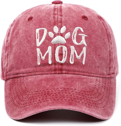 قبعة HeyBox للسيدات Dog Mom مطرزة، قبعة بيسبول من الدينيم قابلة للتعديل in Kuwait